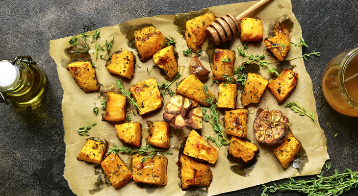 דלעת בתנור בויניגרט צ'ילי-דבש