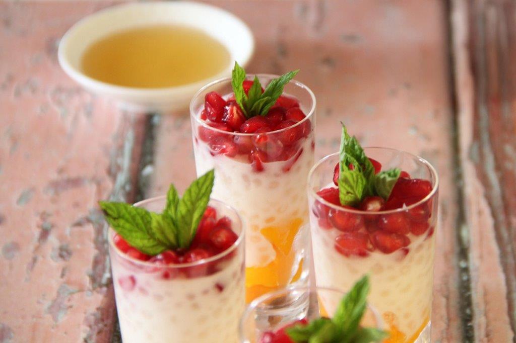 קינוח טפיוקה רימונים