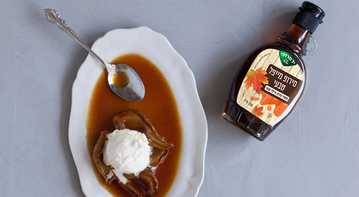 אגסים אפויים במייפל